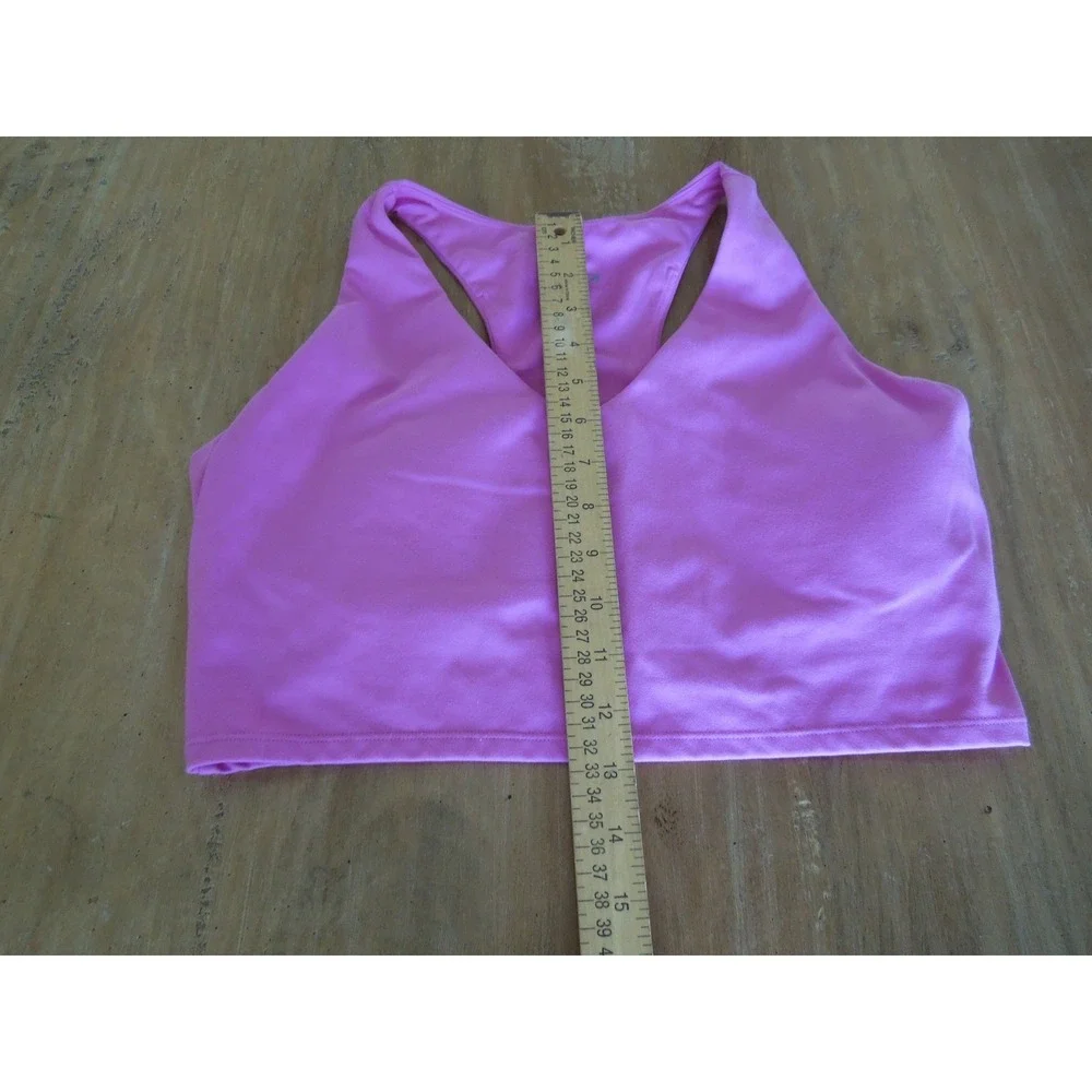 GapFit Womens Pink Racerback V-Neck Sports Bra Large Activewear Gym‎ Yoga L